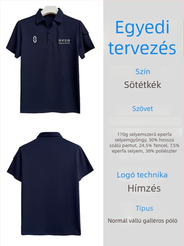 Nyári galléros polo felső, egyedi méretre szabott, színblokkolt munkaruházat, lélegző rövid ujjú, uniszex