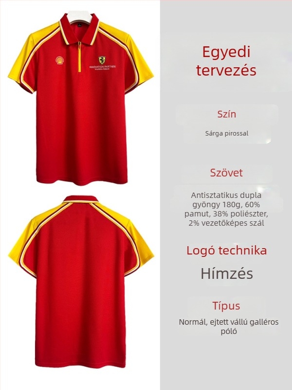 Nyári galléros polo felső, egyedi méretre szabott, színblokkolt munkaruházat, lélegző rövid ujjú, uniszex