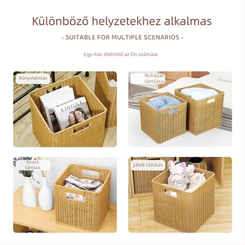 Mesterséges rattan négyszögletes tárolókosár