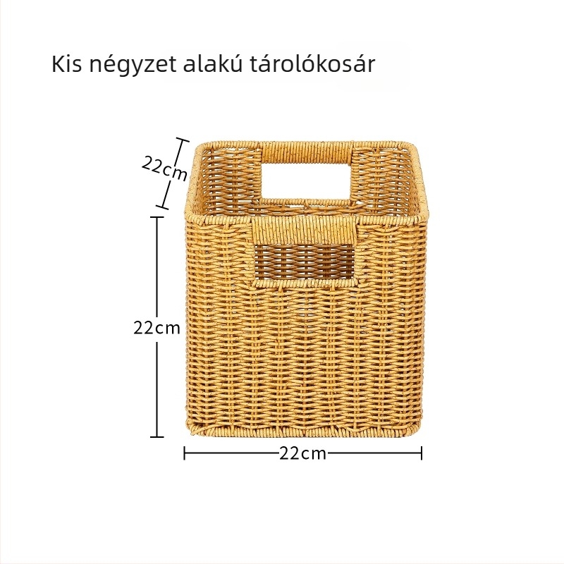 Mesterséges rattan négyszögletes tárolókosár