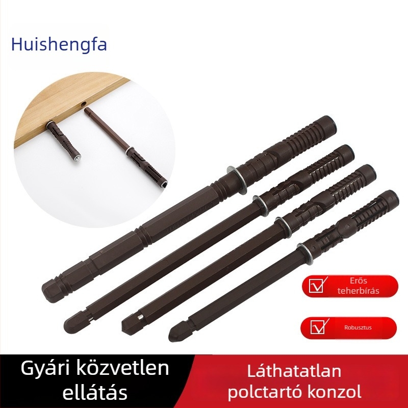 Rejtett polcrögzítő konzol bővítőcsavarokkal válaszfalhoz