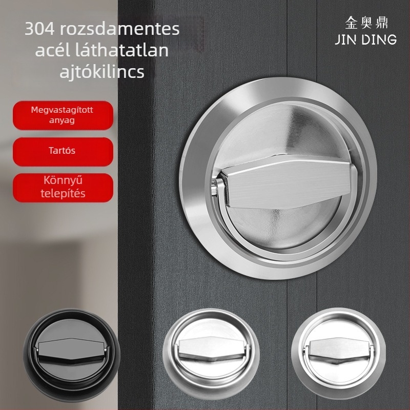 304 rozsdamentes acél kör alakú fogantyú, lyukasztás nélkül, rejtett hajtogatható kialakítású ajtókhoz és szekrényekhez