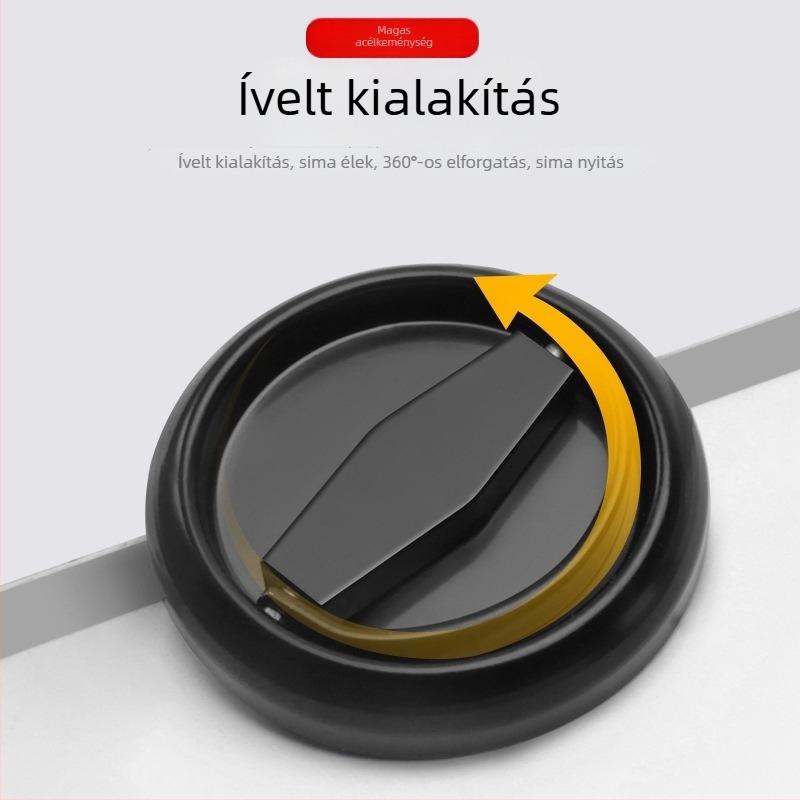 304 rozsdamentes acél kör alakú fogantyú, lyukasztás nélkül, rejtett hajtogatható kialakítású ajtókhoz és szekrényekhez