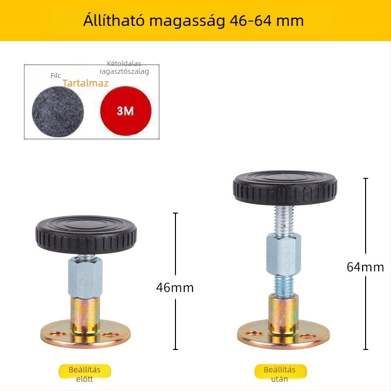 Ágy melletti stabilizátor állítható alátéttel, ütközés- és rezgéscsillapító, csendes működés