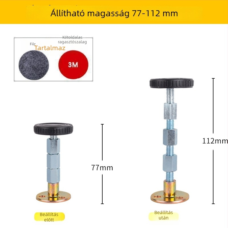 Ágy melletti stabilizátor állítható alátéttel, ütközés- és rezgéscsillapító, csendes működés
