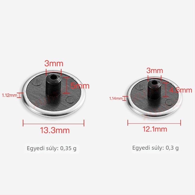 3 az egyben dekoratív bútorfedél és kör alakú porzáró fedél a nyílásokhoz, 10 mm/12 mm excentrikus kerékfedélhez