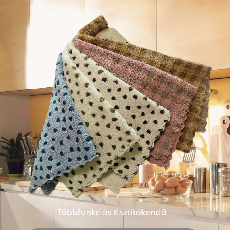 Sűrített mosogatókendő, elegáns négyzet alakú nedvszívó kendő, szöszmentes, olajálló, konyhai kéztörlő