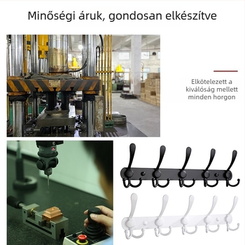 Rozsdamentes acél ajtó fölé akasztható fogas, ruhák és törölközők, fúrás nélkül