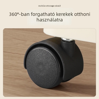 3-szintes mobil padlóra álló tároló görgőkkel, összecsukható könyvespolc
