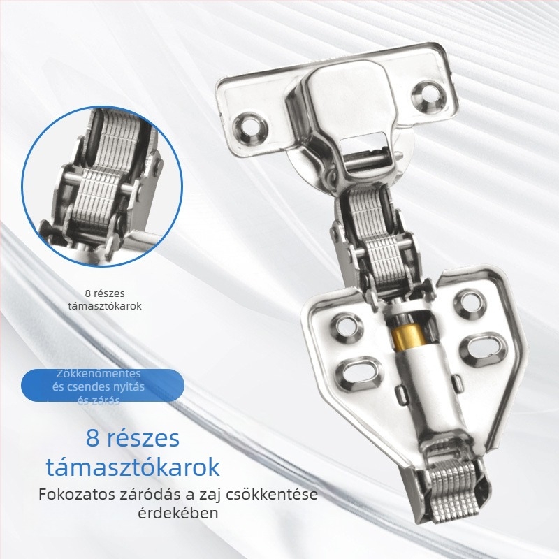 Hidraulikus 3D csillapító zsanér ruhásszekrényhez, állítható, vastagított, csendes, oldalsó szerelésű