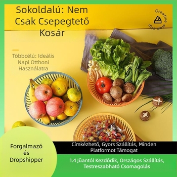 Műanyag üreges gyümölcskosár mosáshoz, konyhai gyümölcs- és zöldségkosár, kreatív dizájn