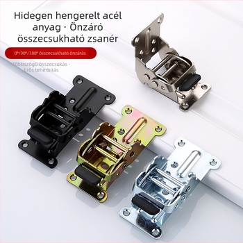 90°-os önzáró hajtózsanér asztallábhoz, 180°-os összekötő láb kávé- és étkezőasztalokhoz
