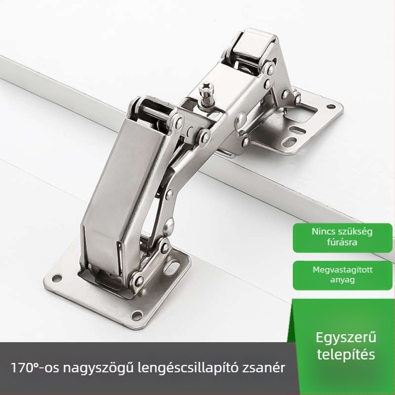175 nehéz teherbírású ajtó- és ablakzsanér rugóval, furat nélküli szerelés, hidraulikus hajtó-zsanér nagy szögű működéshez, 40 cm-es ajtólap