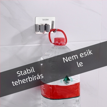 304 rozsdamentes acél mop klip, fúrás nélküli falikampó fürdőszobába