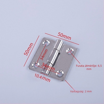 304 rozsdamentes acél csuklópánt, megerősített ipari csuklópánt, síknyitású, 2 hüvelyk, 50×50 mm, csuklópánt tartozékok