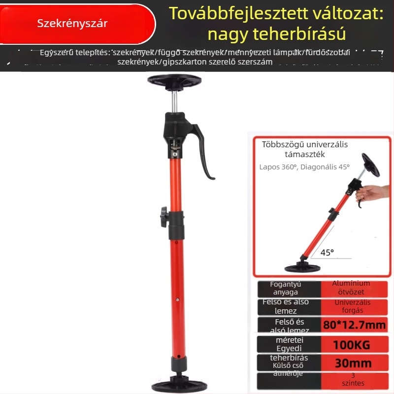 Állítható fürdőszobai falra szerelhető szekrény tartó rúd