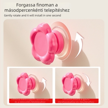 Virág alakú szívókampó fúrás nélkül, konyhába és fürdőszobába, 1–3 kg terhelés