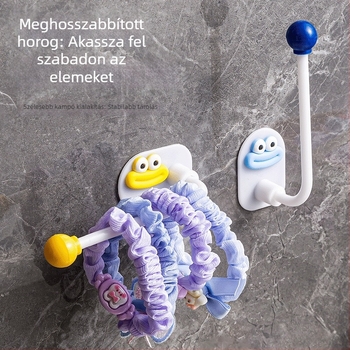 Dopamine falra szerelhető kampó fürdőszobába, fúrás nélkül, hajkiegészítők és hajgumik tárolására