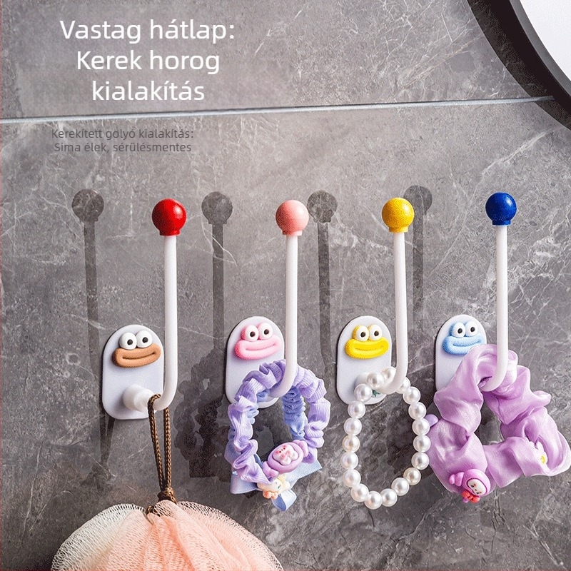 Dopamine falra szerelhető kampó fürdőszobába, fúrás nélkül, hajkiegészítők és hajgumik tárolására