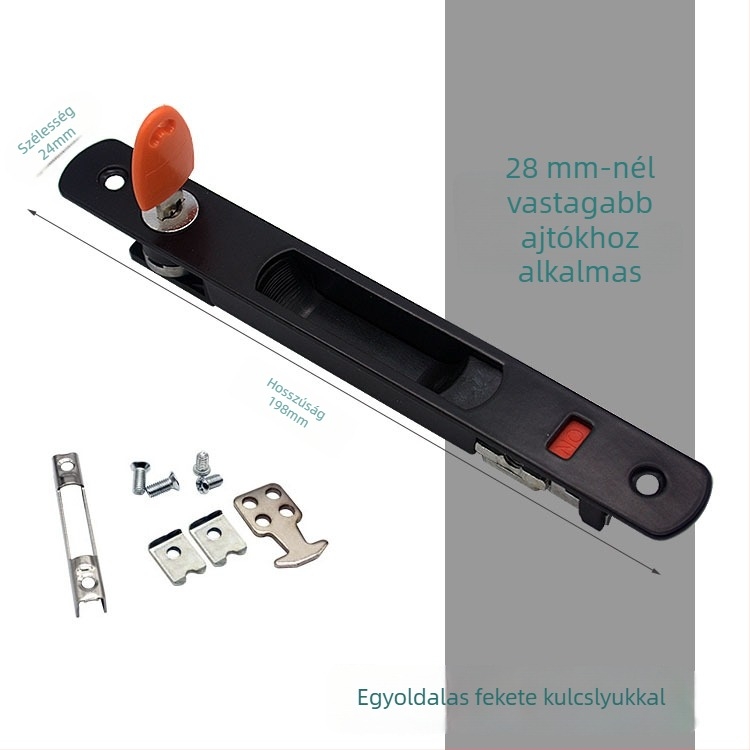 5ZW90 Egyoldalas erkélyüveg padlótól a mennyezetig érkező kampózár, alumíniumötvözet, csúszó ajtók/ablakok számára, kulccsal