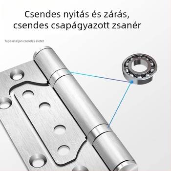 5 hüvelykes rozsdamentes acél csapágyas zsanér, hotelfaajtókhoz, kivágás nélkül