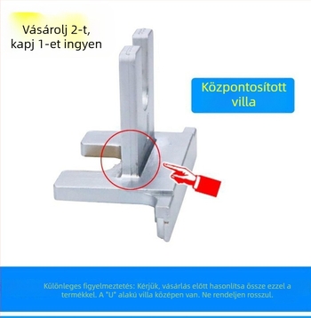 Befelé nyíló ablakokhoz készült kilincs és villa, középre szerelt alkatrészek