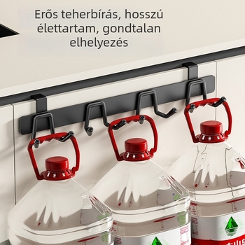 Rozsdamentes acélból készült két soros ajtó mögötti felakasztó, furatmentes rögzítés, konyha és Fürdőszoba