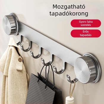 Vákuumos ajtóhorog fúrás nélkül, erős teherbírású fürdőszobai tároló ruháknak