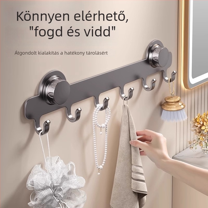 Vákuumos ajtóhorog fúrás nélkül, erős teherbírású fürdőszobai tároló ruháknak