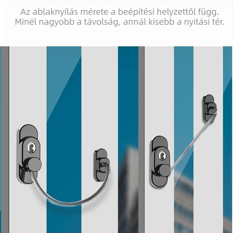 Ablakzár alumíniumötvözetből, gyermekbiztonsági korlátozóval, csúszó és billenő ablakokra