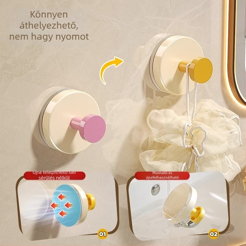 Erős ragasztású szívó kampó – bejárathoz, kulcsok és kalapok rendezője