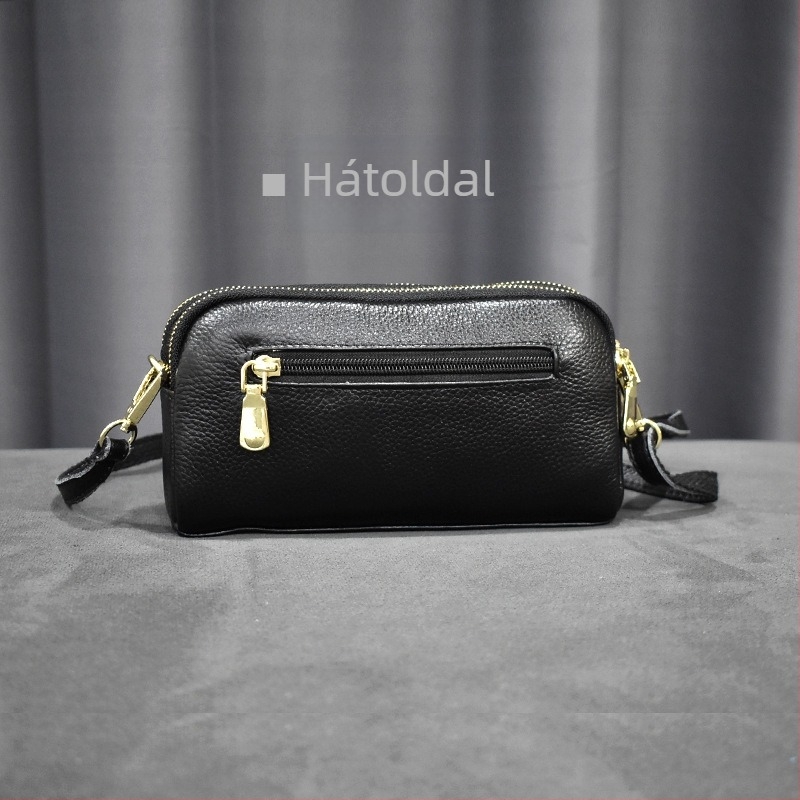 Női mini crossbody táska nagy kapacitással, kettős használatú clutch és crossbody, első réteg bőrből, kis méret