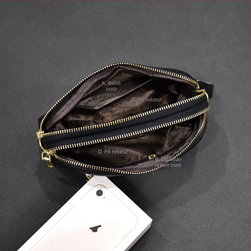 Női mini crossbody táska nagy kapacitással, kettős használatú clutch és crossbody, első réteg bőrből, kis méret