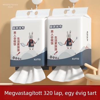 Egyszer használatos konyhai papírtörlők nedves és száraz tisztításhoz, vastagított nem szövött anyagú törlőkendők zsír eltávolítására, háztartási használatra