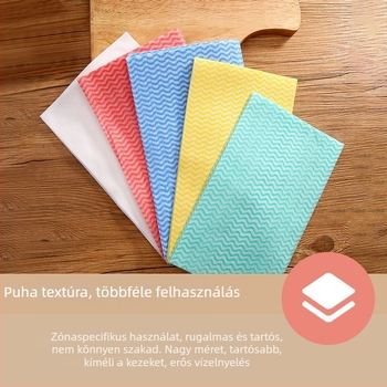 Shengbo konyhai tisztítókendő, kétoldalas nemszőtt anyagból, szálmentes, rendkívül nedvszívó, egyszer használatos edény-törlő kendő, 30×60 cm, 40 g/m², 60 db/pak