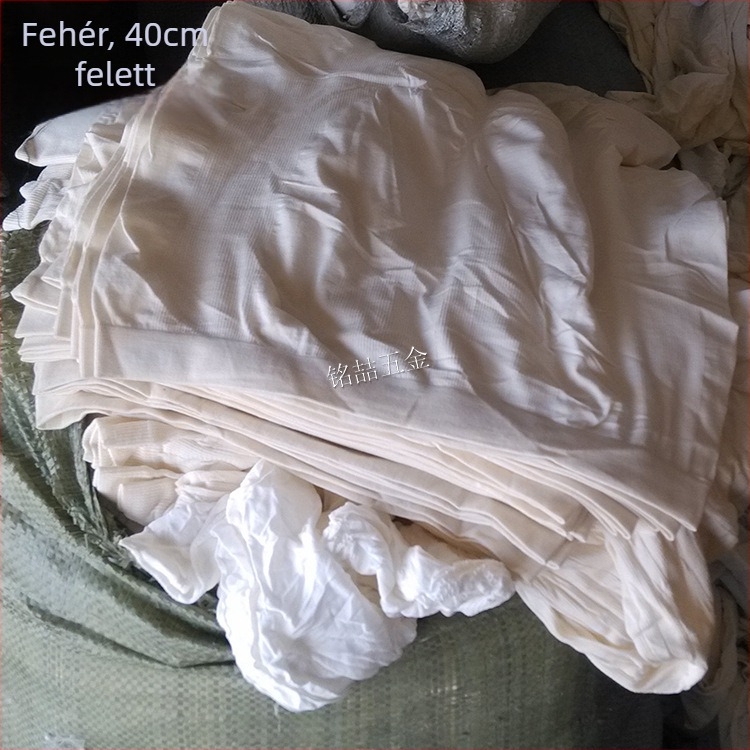 Fehér pamut ipari tisztító kendő, olajat felszívó, szöszmentes
