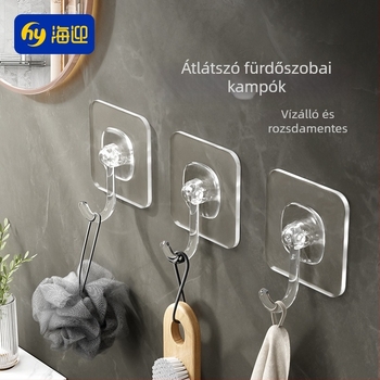 HAYAN átlátszó, multifunkcionális ragasztóhorog ruhák felakasztására az ajtó mögött a konyhában
