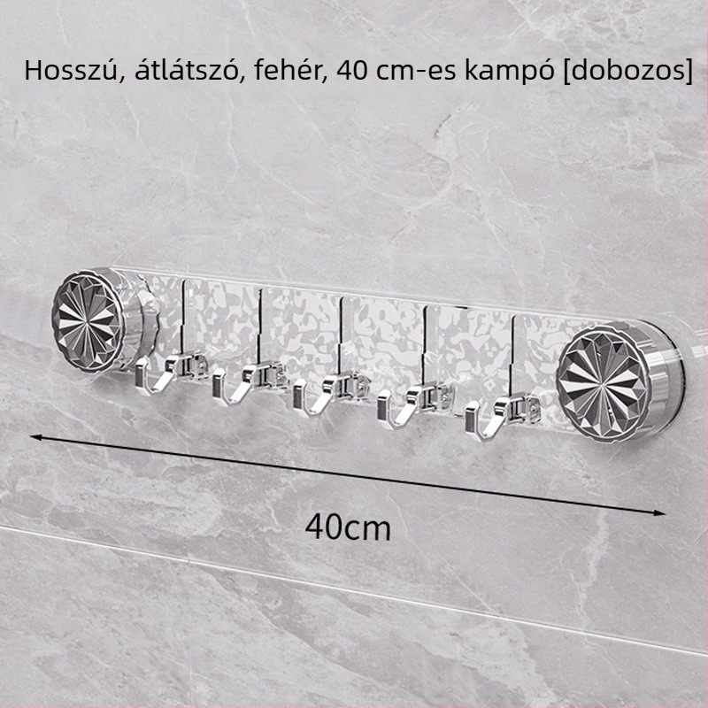 Erősen ragasztó falikampó, átlátszó, nyom nélkül, fúrás nélkül
