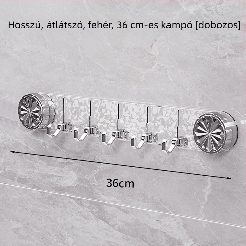 Erősen ragasztó falikampó, átlátszó, nyom nélkül, fúrás nélkül