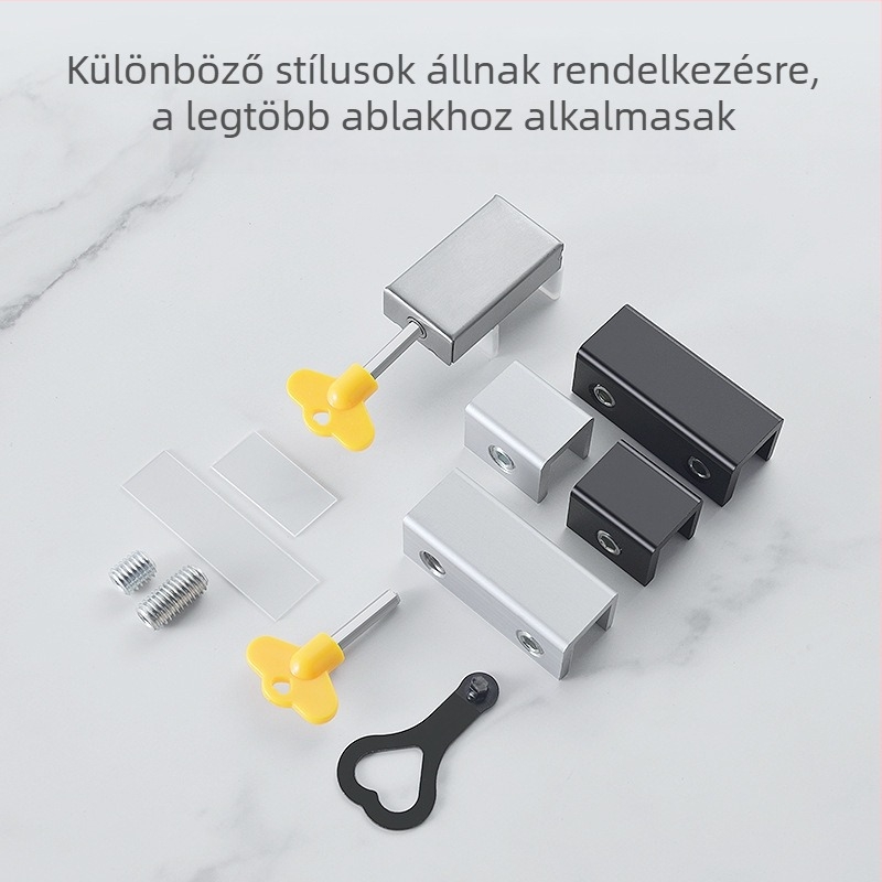 Félhold alakú ablakzár alumíniumötvözetből, csúszó ablakokhoz – gyermekbiztonsági zár