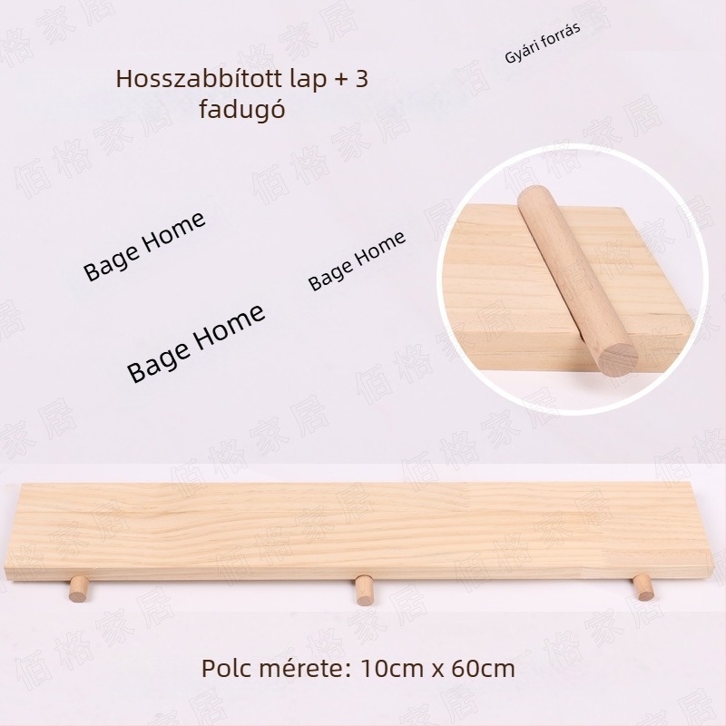 Egyedi tömör fából készült pegboard falpanel kiegészítőkkel és elválasztókkal