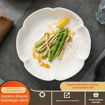 Japán stílusú porcelán tányér, fekete-fehér, kör alakú mélytál vacsorához és tésztához, mikrohullámú sütőben használható