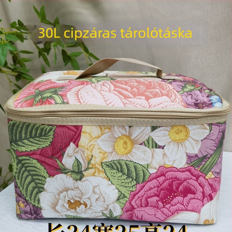 30 literes, több színű cipzáras tároló táska babaruhákhoz, vízálló és vastag anyagból, kozmetikumok tárolására