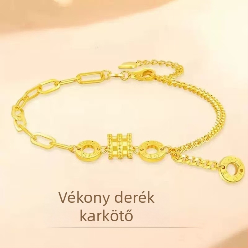 Aranyozott sárgaréz nyaklánc nőknek, kulcscsontlánccal, macskaszem medállal, egyedi dizájn