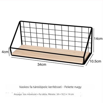 Fali vasból készült tárolópolc perforált panellel, konyha és fürdőszoba számára, fúrás nélküli szerelés, egy szintes