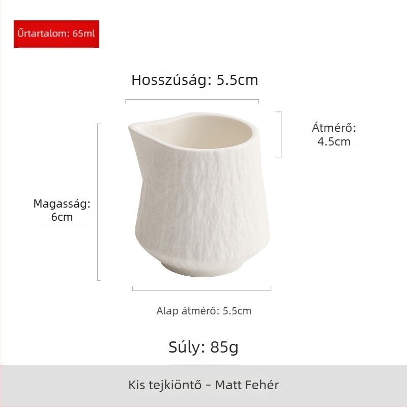 Kerámia kis tejkanna eszpresszóhoz, minimalist stílusú edény, 65-135 ml kapacitás