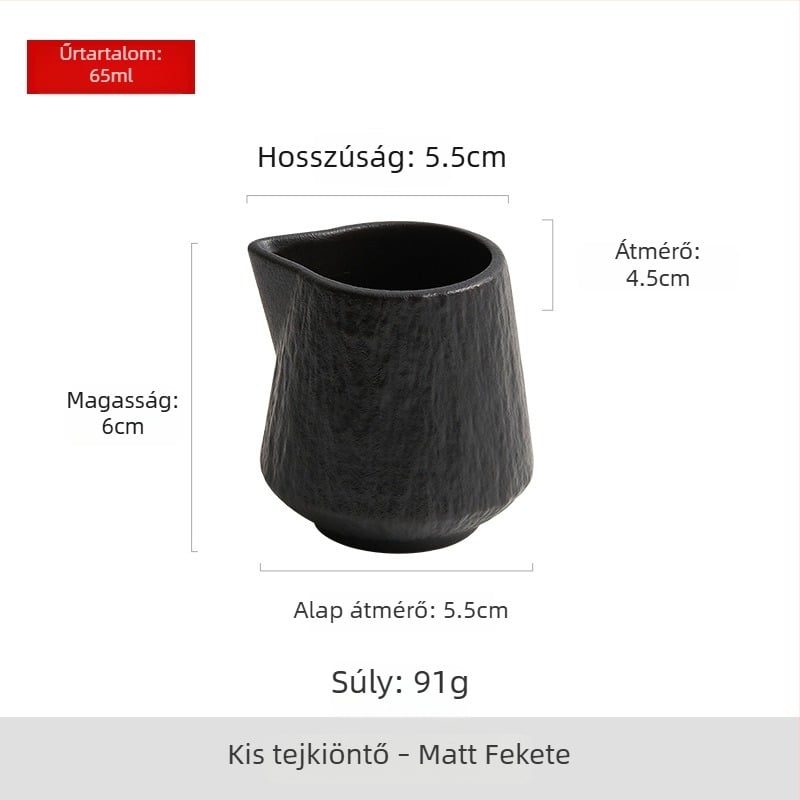 Kerámia kis tejkanna eszpresszóhoz, minimalist stílusú edény, 65-135 ml kapacitás