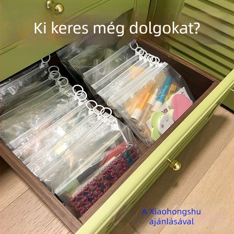 Koreai stílusú átlátszó tárolótáska, vízálló és porálló, praktikus és kényelmes, egyszerű húzófül-dizájnnal a nyugták és papírok tárolásához.