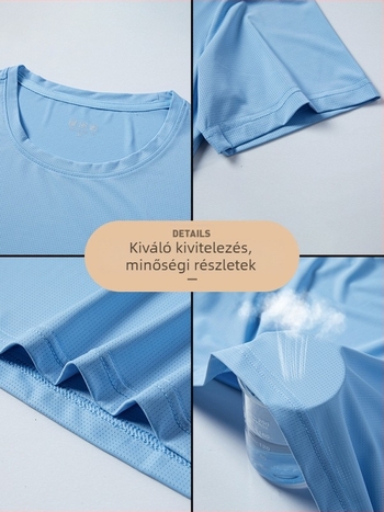 Nyári kültéri ice silk gyorsan száradó póló, lélegző, kerek nyakú, rövid ujjú, futáshoz és edzéshez