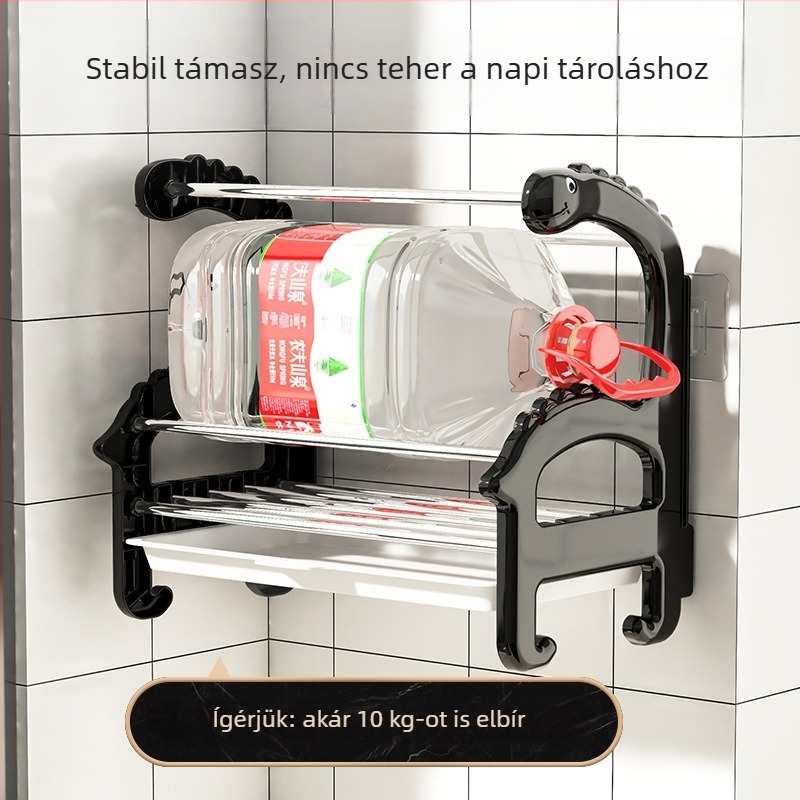 Fúrásmentes konyhai polc: asztalra és falra szerelhető, szárításra törlőkendők és szivacsok, kompakt tároló